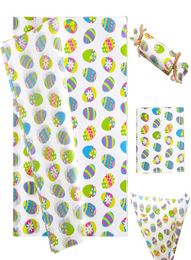 Whaline 100Pcs Easter Tissue Paper Arranged Easter Egg Gift Wrapping Paper Spring Decorative Art Paper for DIY Craft Birthday Holiday Decoration Party Supplies, 14 x 20 Inch - Image 3